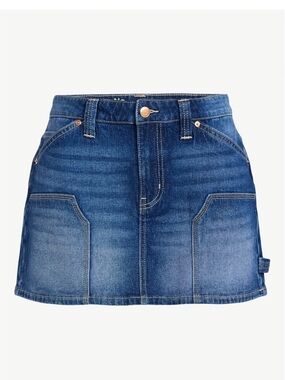No Boundaries Medium Wash Denim Mini Skirt